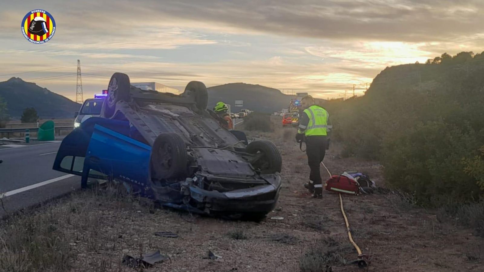 Imatge del cotxe accidentat a Font de la Figuera