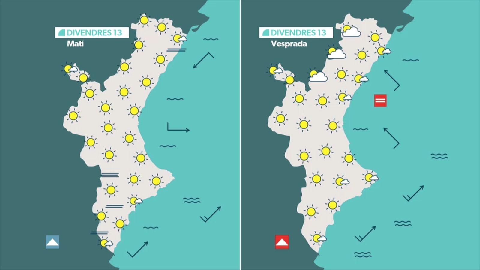 La previsió divendres 13 de març
