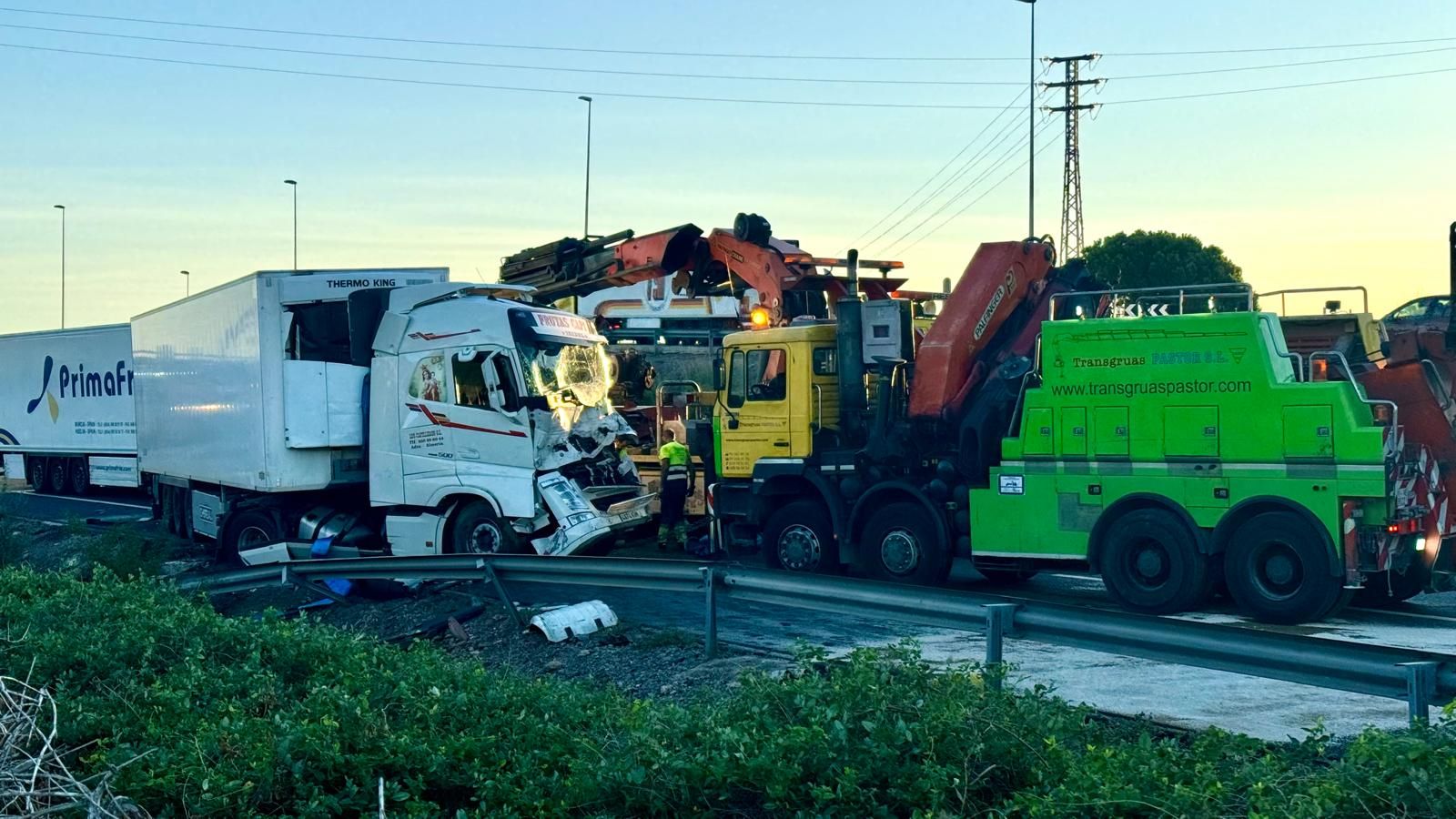 Un dels camions implicats en l'accident