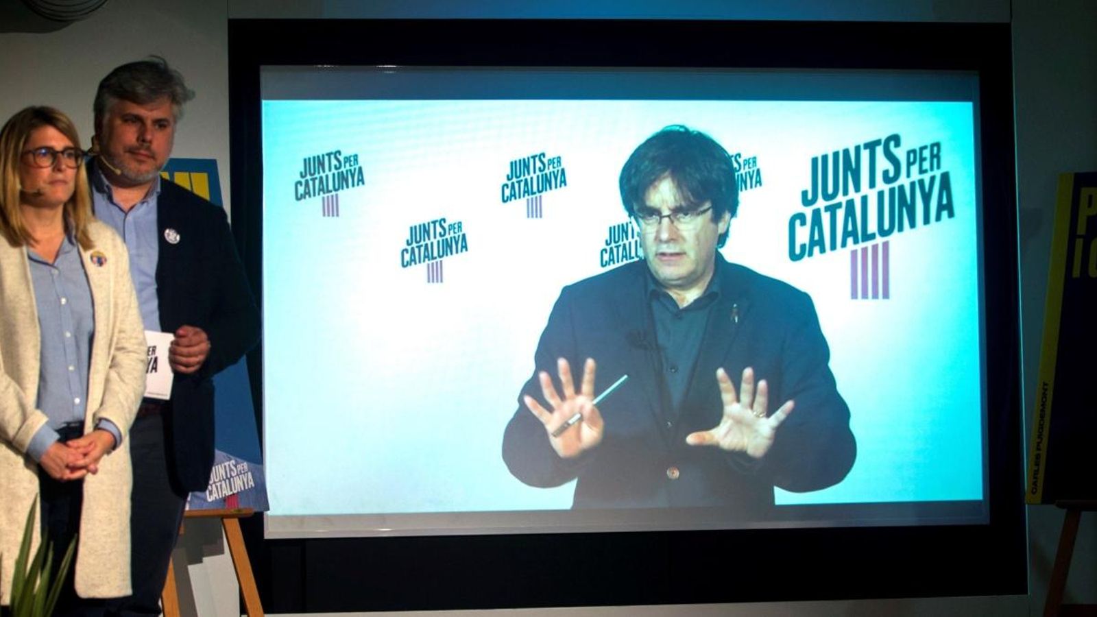 Puigdemont aquest dilluns en una roda de premsa a través de videoconferència des de Brussel·les