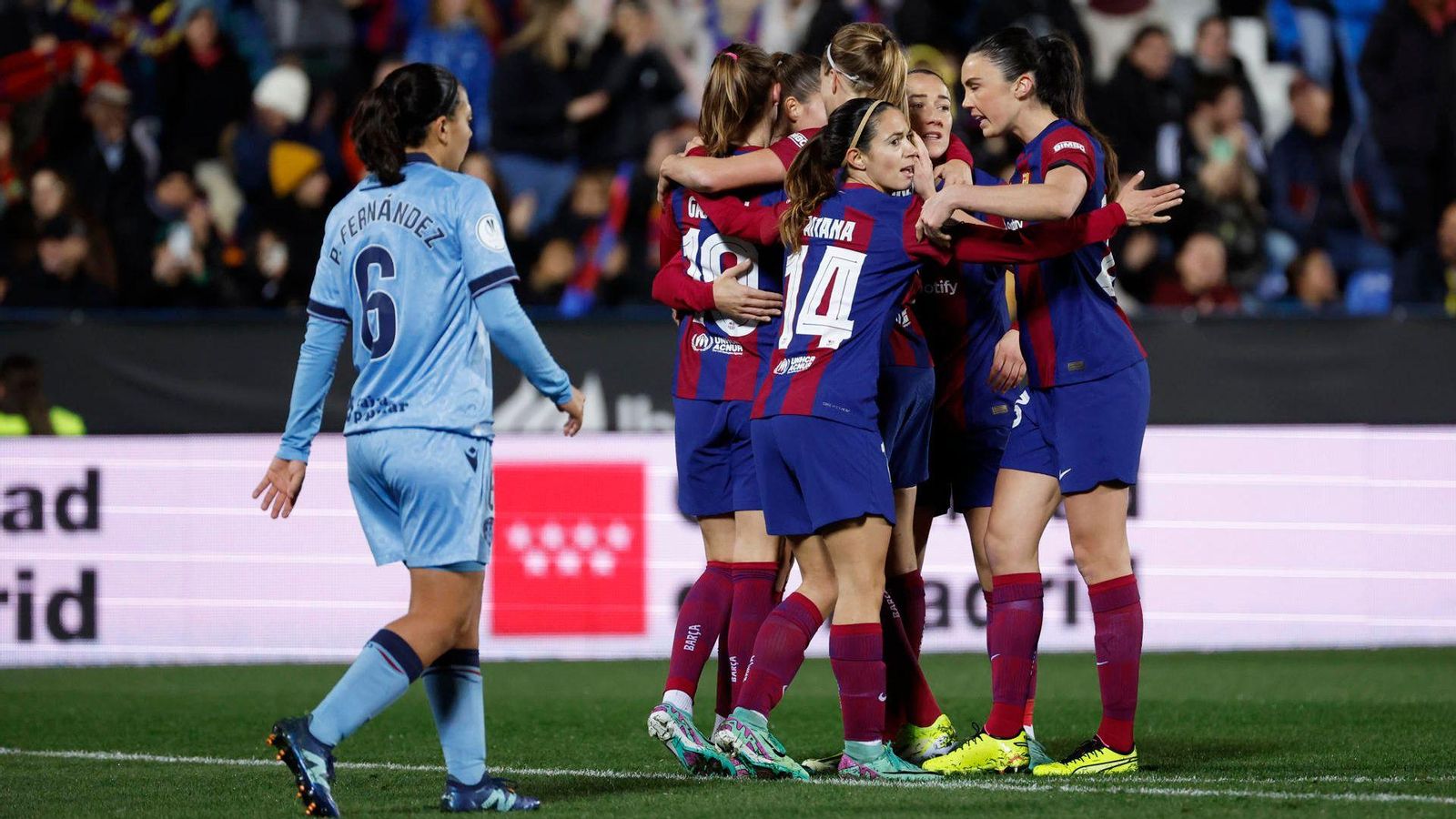 Les jugadores del Barça celebren un dels gols