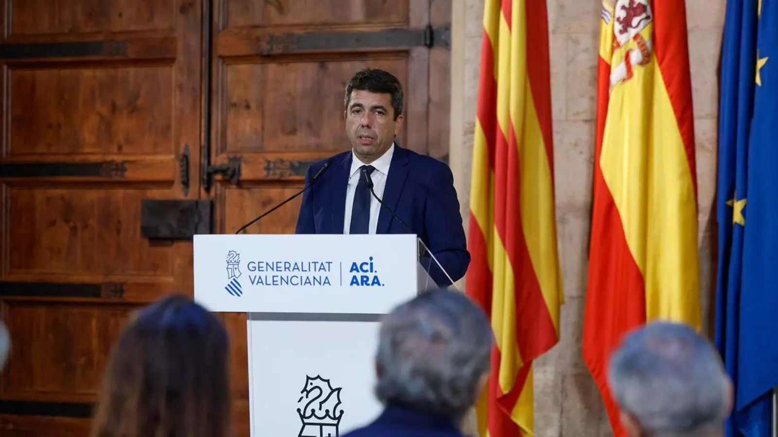 Mazón, en la declaració institucional este dilluns