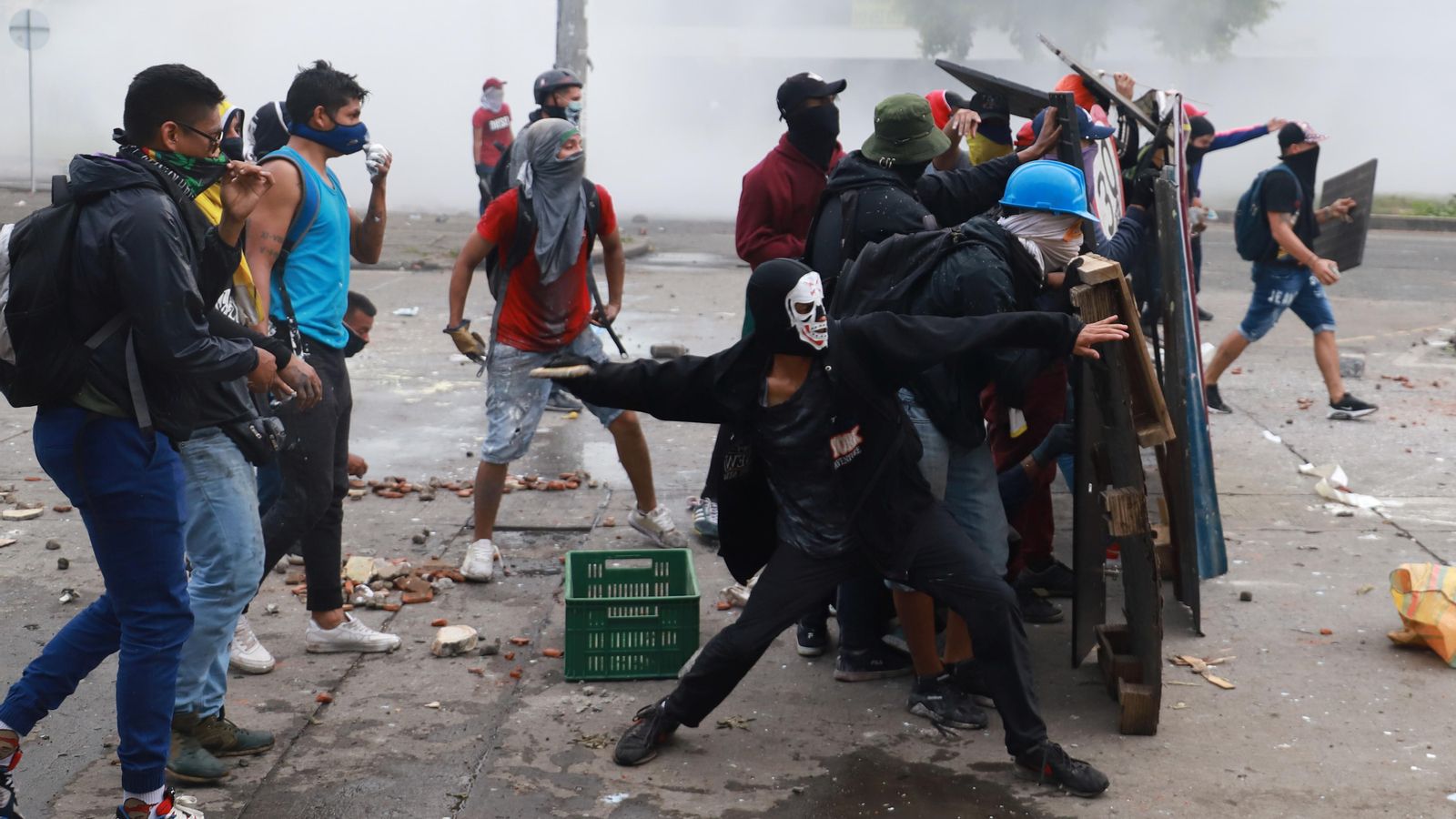 Imatge de les protestes a la ciutat de Cali, Colòmbia