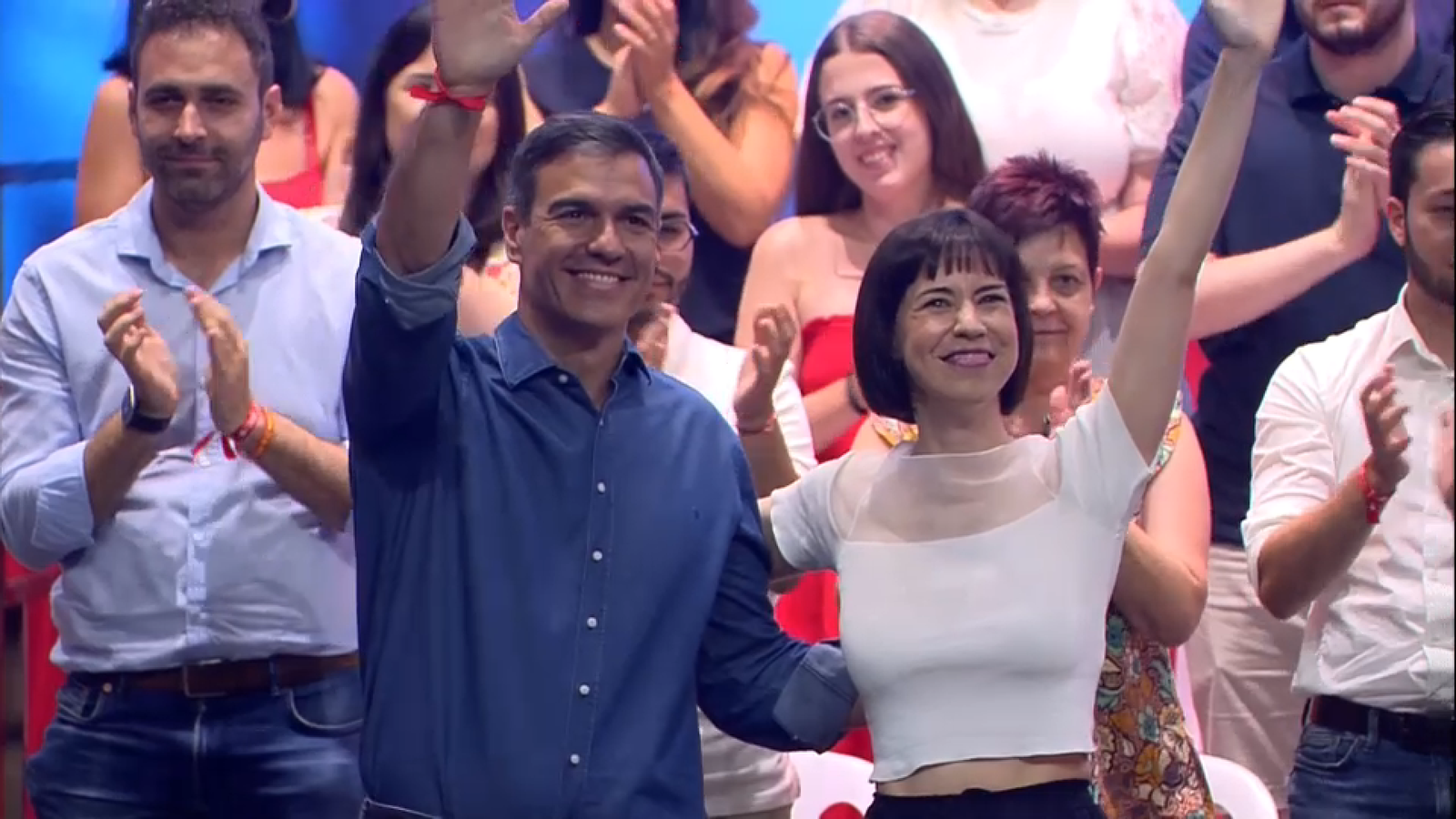 El presidenciable del PSOE i la cap de llista socialista al Congrés per València, Diana Morant