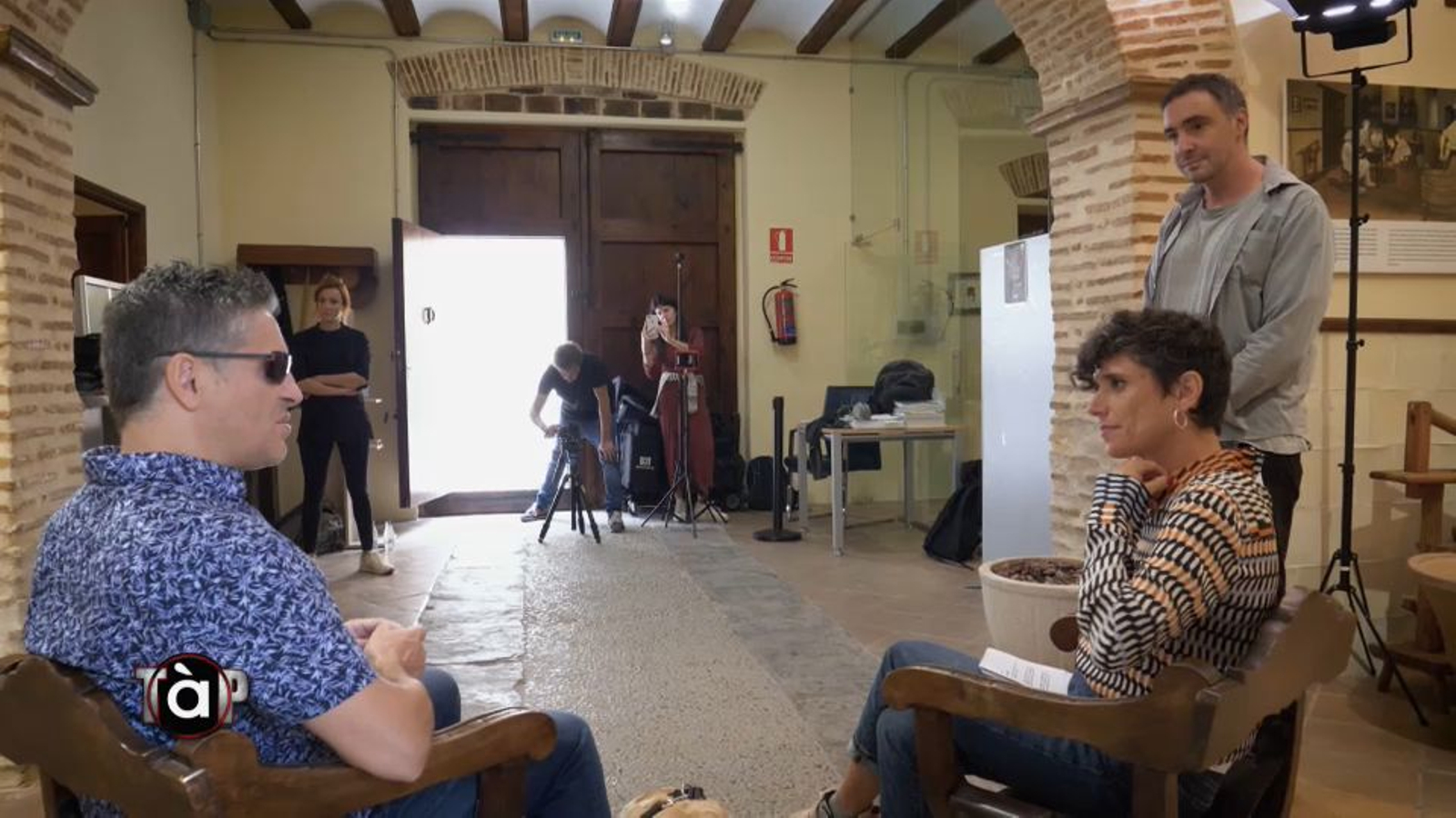 Un moment de la preparació de l'entrevista amb Zubiri