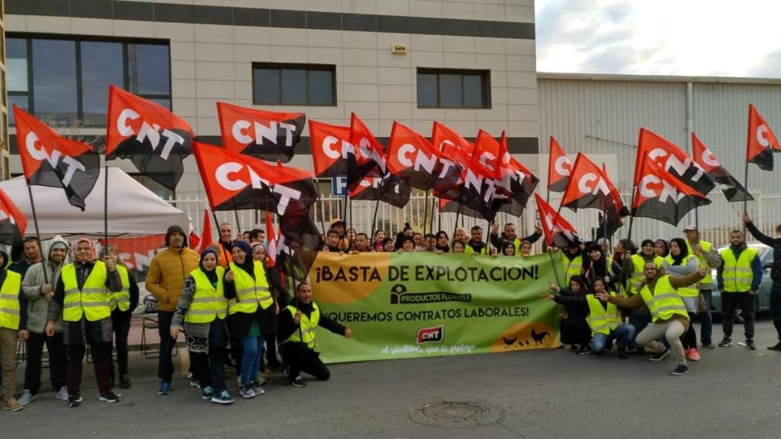 Protesta del treballadors de Productos Florida, a Almassora, en una imatge d'arxiu