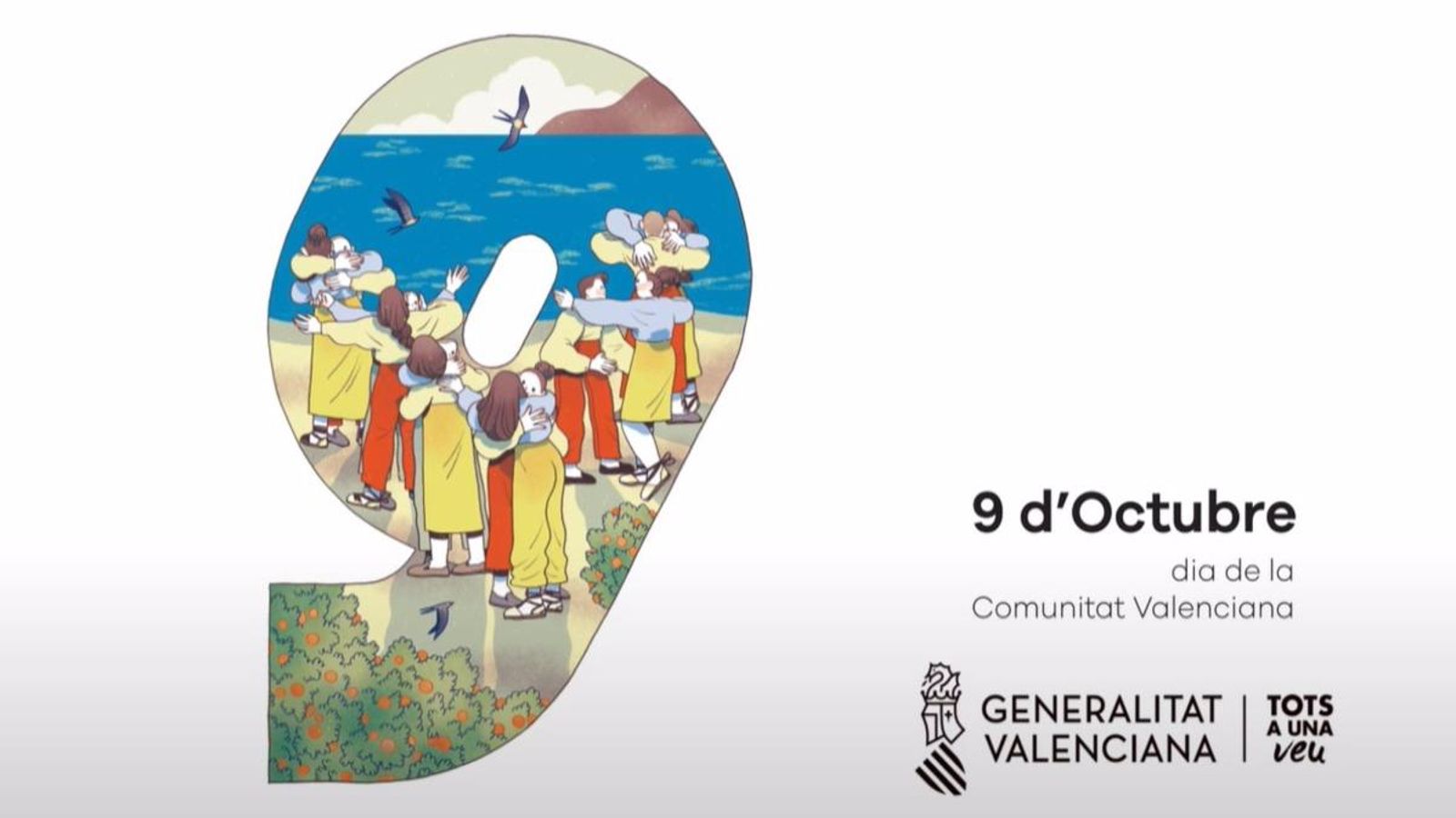 Cartell institucional de les celebracions al voltant del Nou d'octubre d'enguany