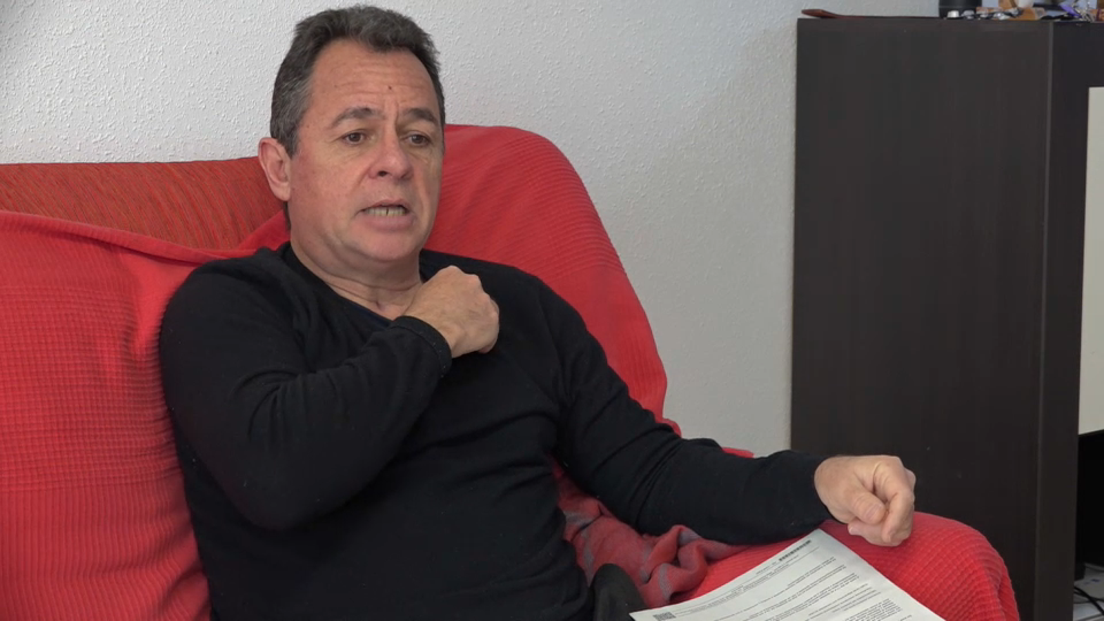 Gustavo Maestre en el seu domicili de la Llosa