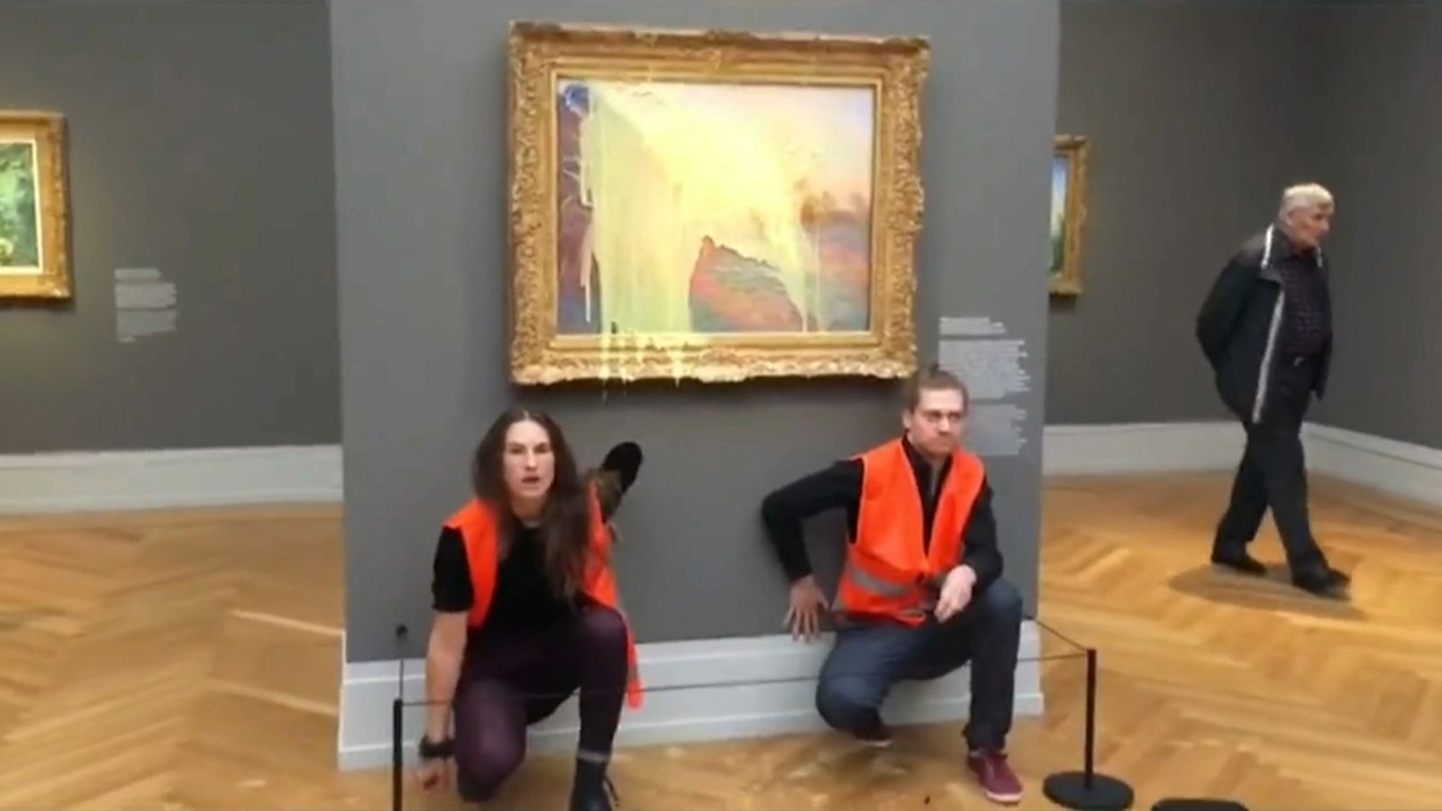 Moment de l'acte de protesta en el Museu Barberini de Potsdam