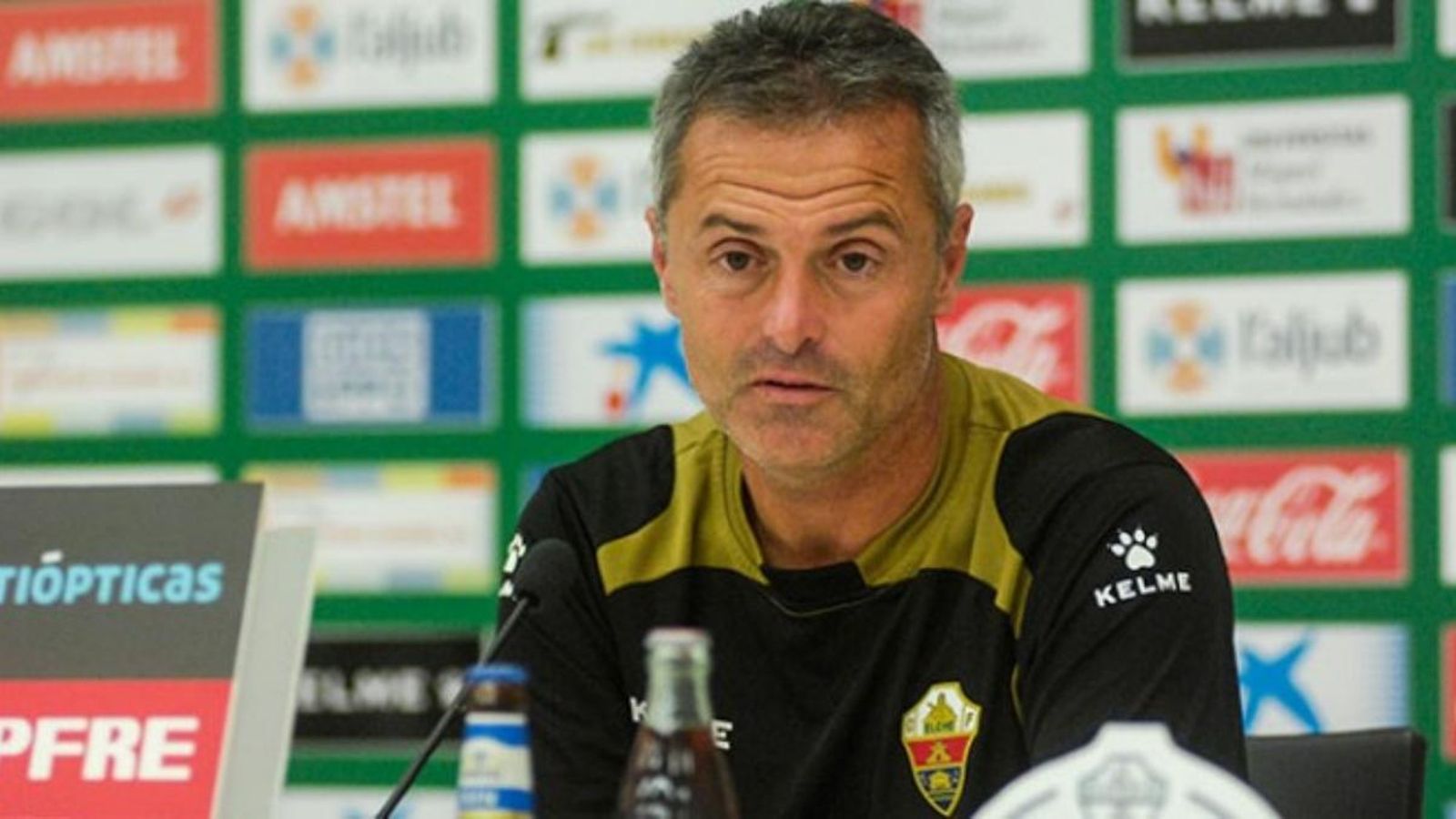 Fran Escribà en una roda de premsa durant la seua anterior etapa en l'Elx
