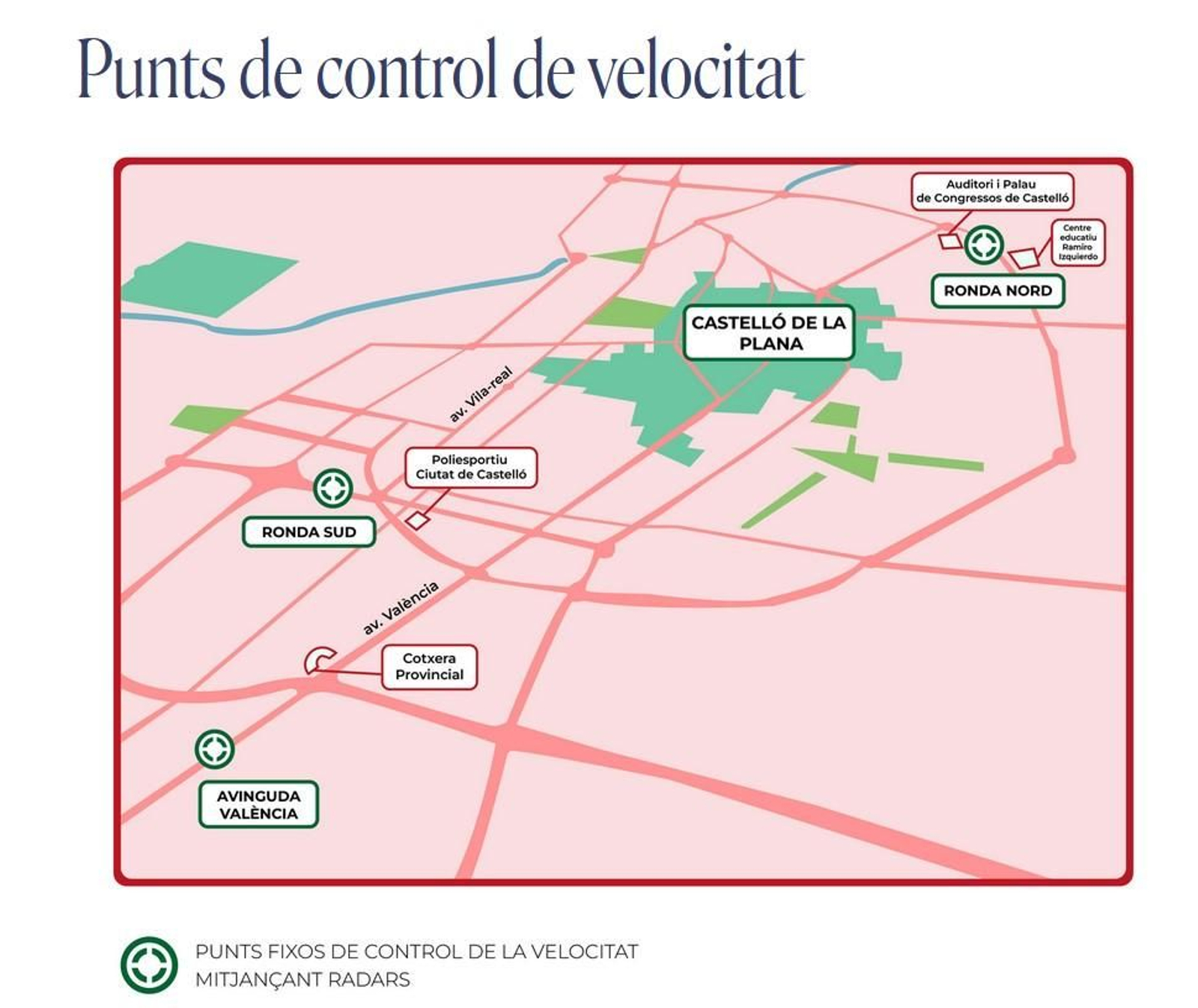 Mapa amb els punts en els quals s'han col·locat els radars