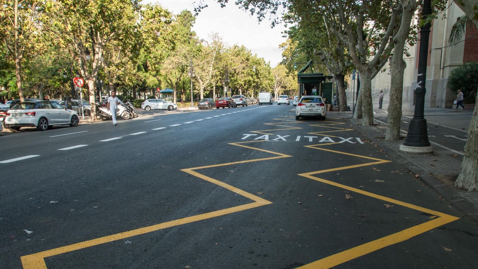 Zona de taxis a València, en una imatge d’arxiu