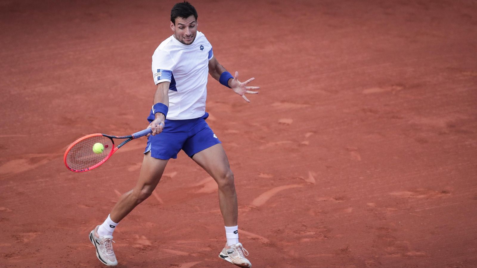 Bernabé Zapata, en la pista central de l'Obert de Rio de Janeiro