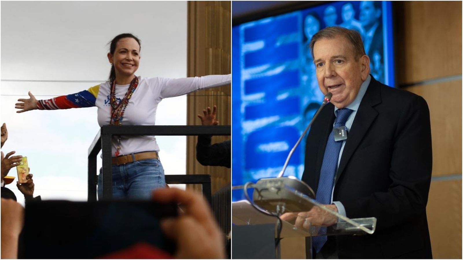 En imatge, María Corina Machado i Edmundo González