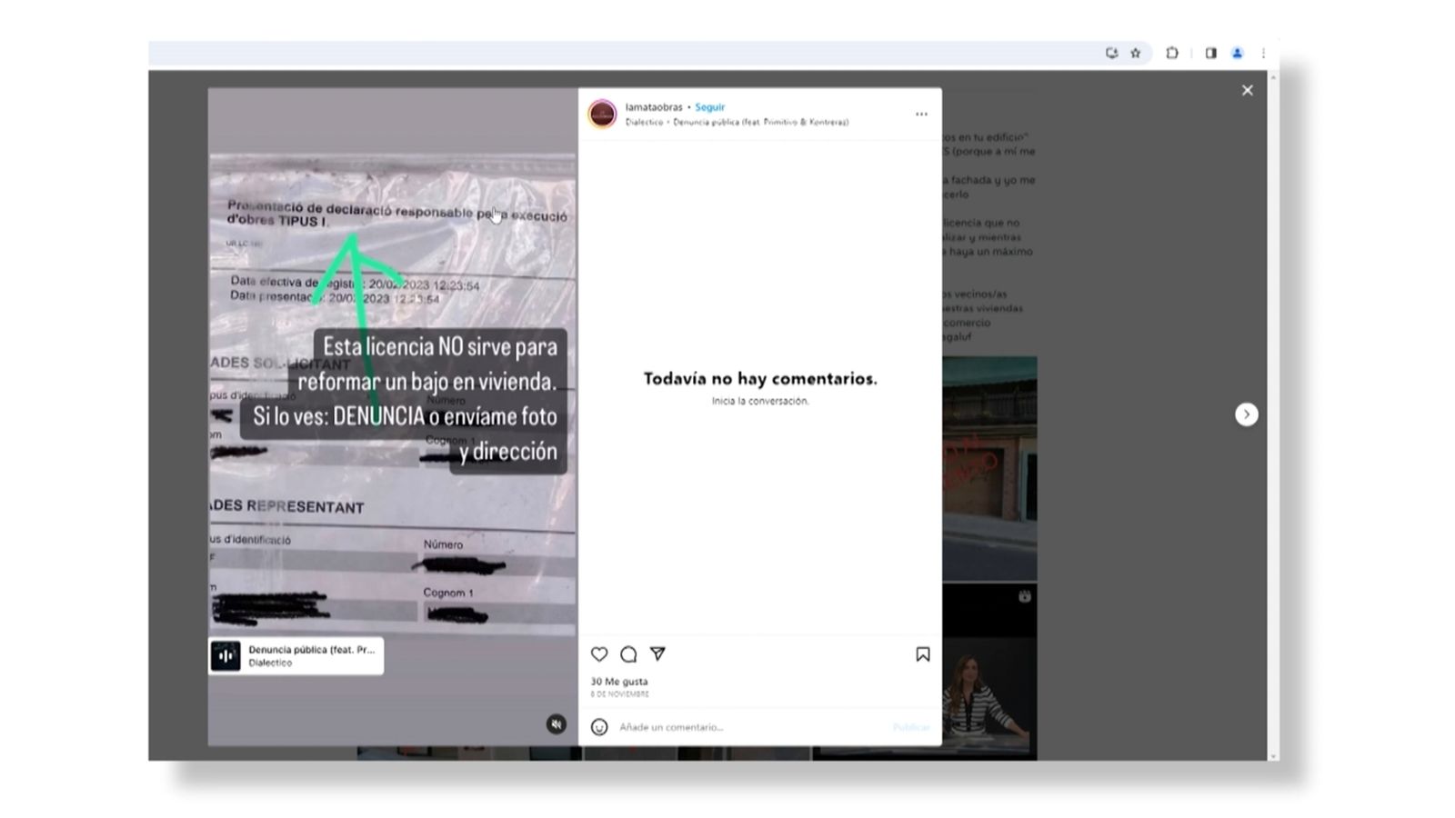Una publicació d'Instagram del perfil de Lamataobras