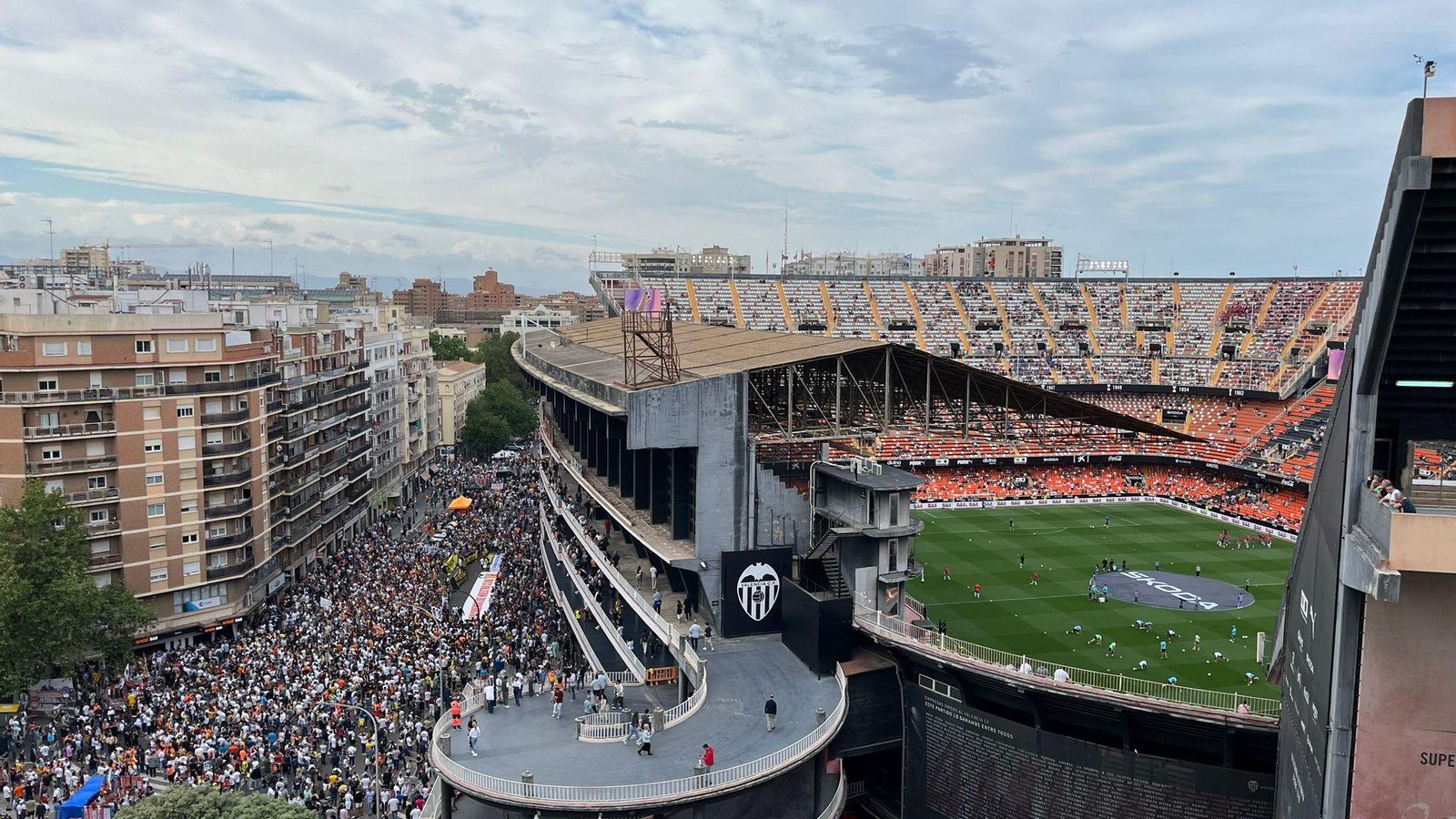 Vista aèria del camp de Mestalla
