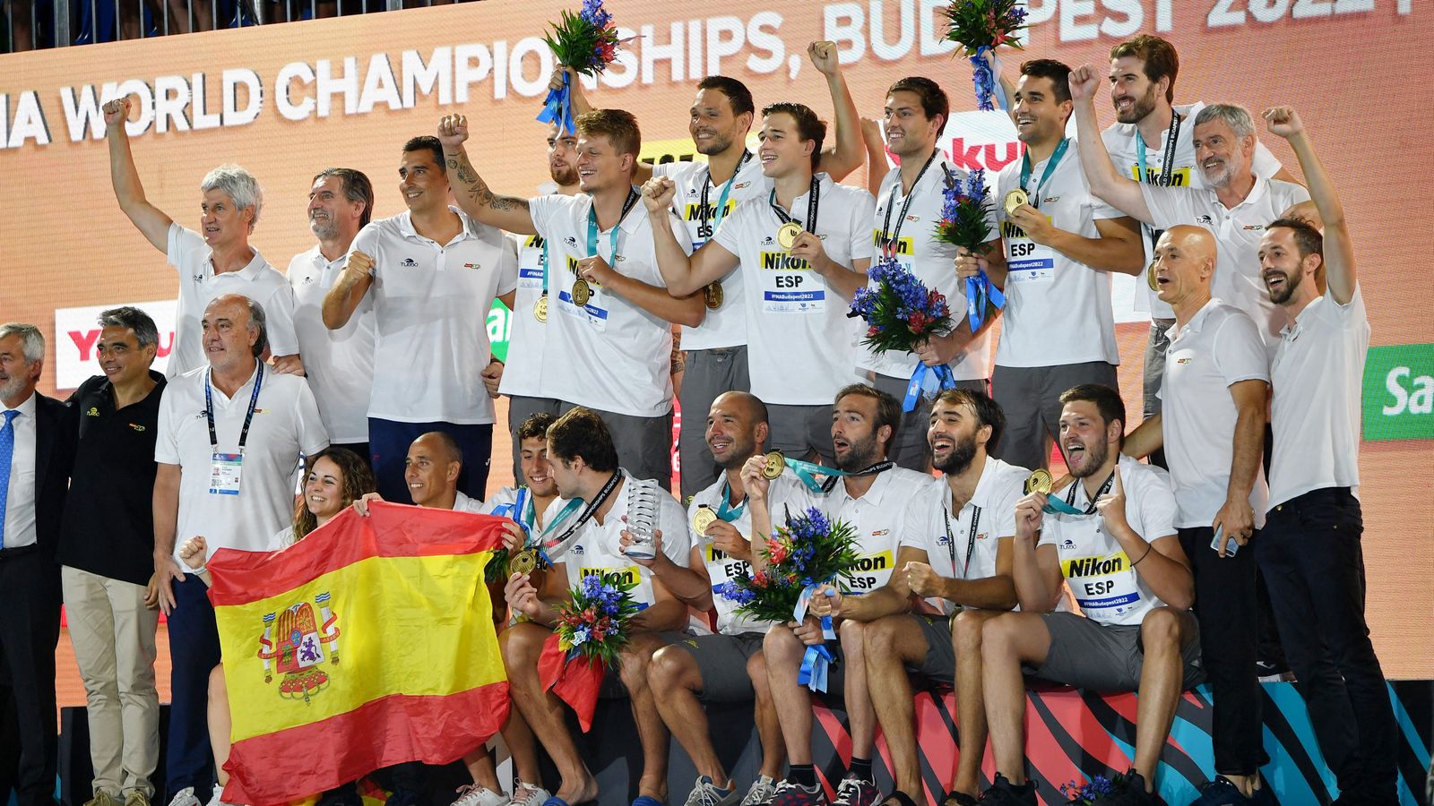 L'equip espanyol, amb la medalla d'or