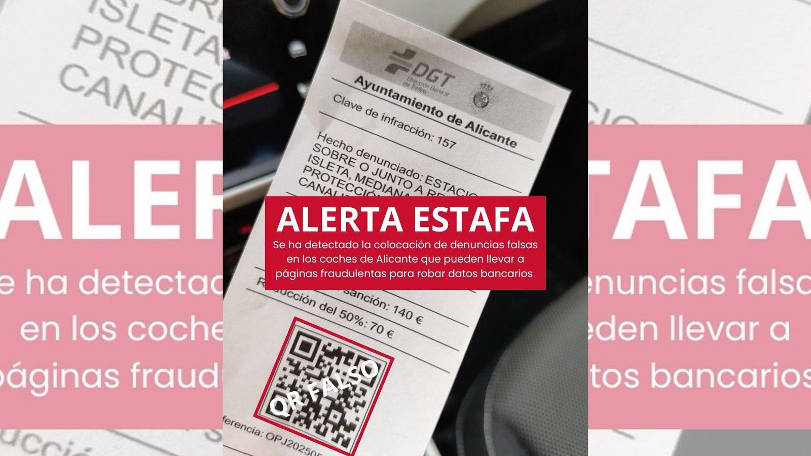 Foto de la multa falsa difosa per l'Ajuntament d'Alacant