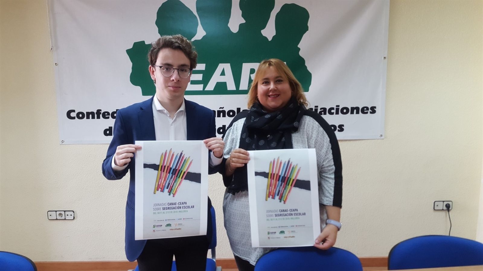 La presidenta de CEAPA, Leticia Cardenal, i el president de CANAE, Carles López