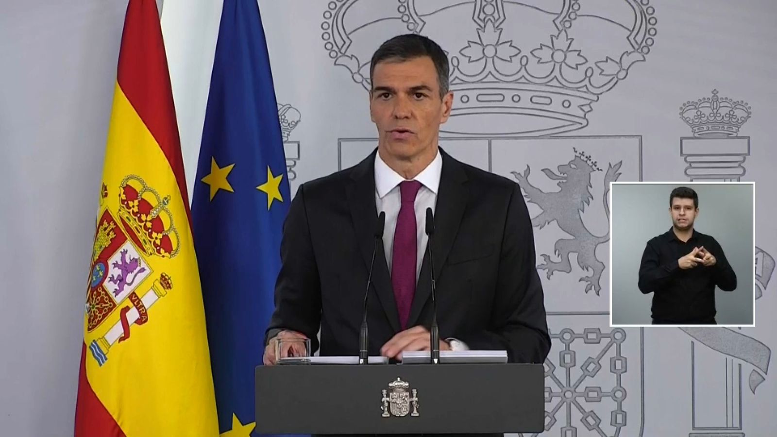 Compareixença de Pedro Sánchez a Moncloa