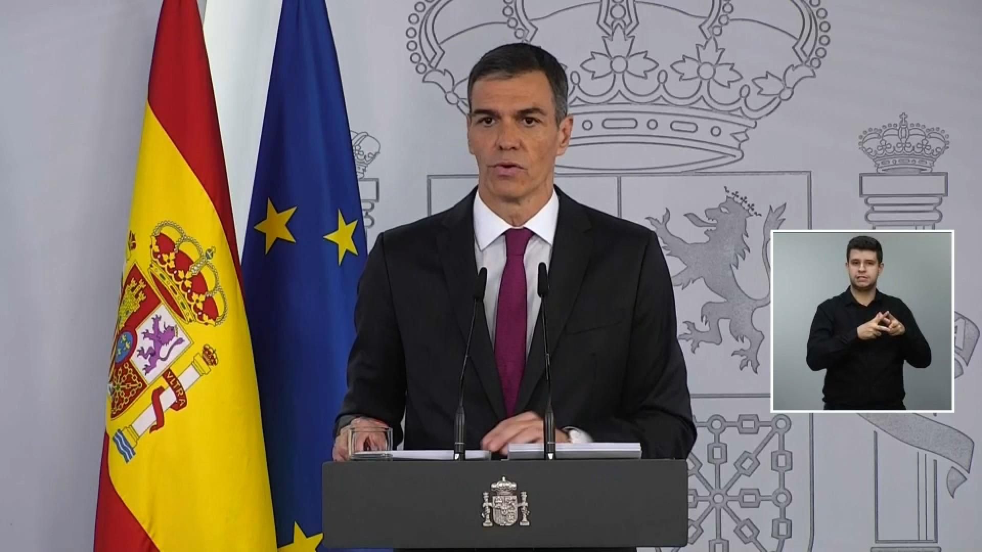 Compareixença de Pedro Sánchez a Moncloa Compareixença de Pedro Sánchez a Moncloa