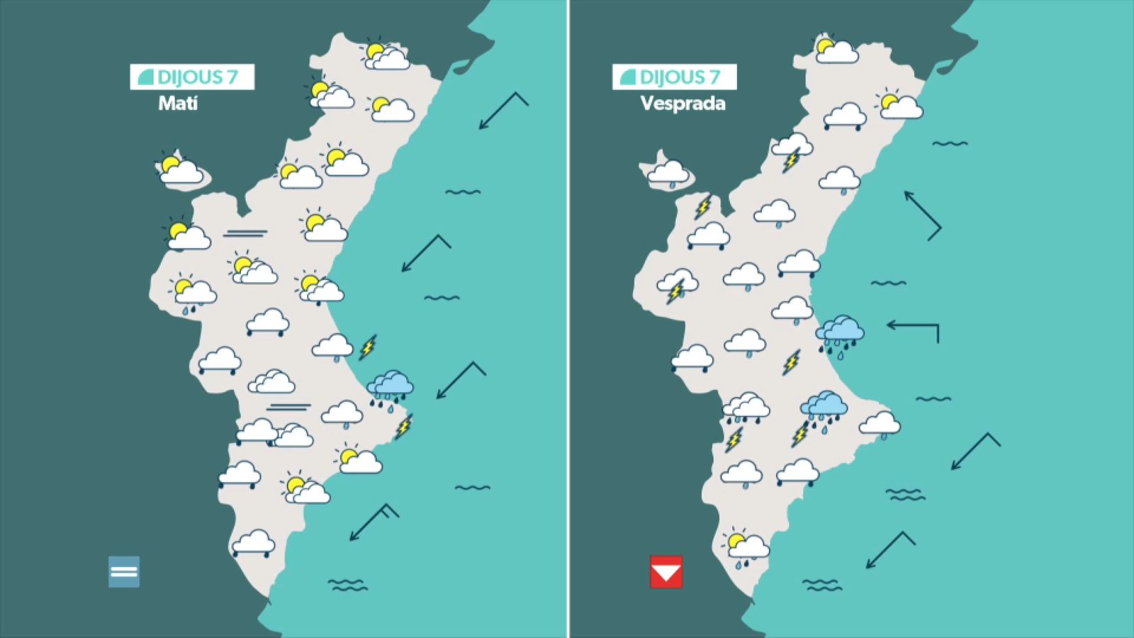La previsió dijous 7 de maig