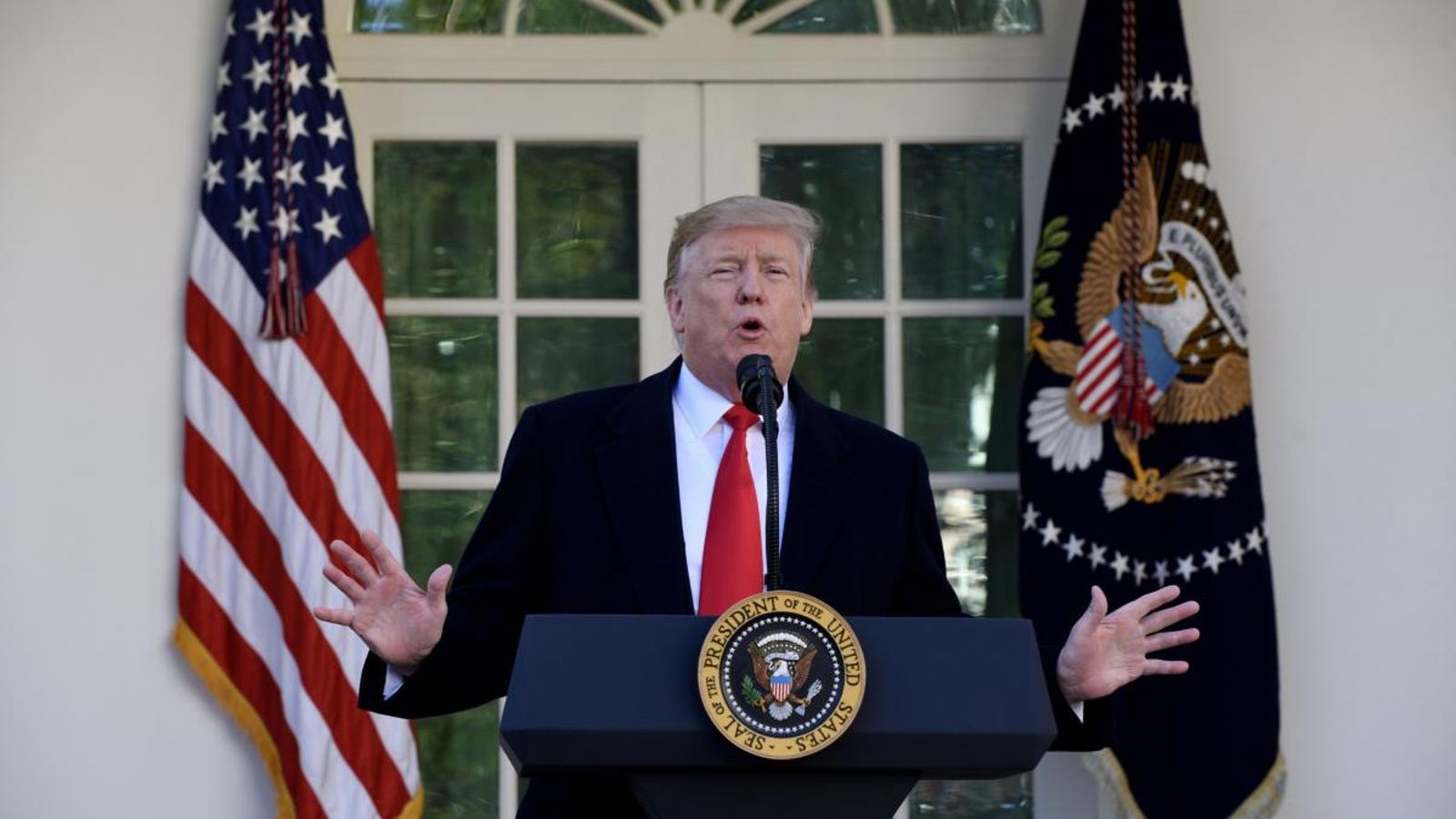 Donald Trump, durant la compareixença a la Casa Blanca