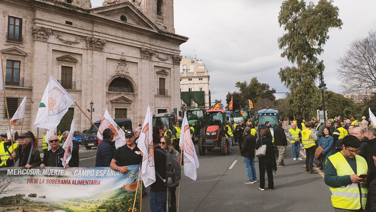 Manifestació del sector agrari a les portes de la delegació del govern espanyol a la Comunitat Valenciana