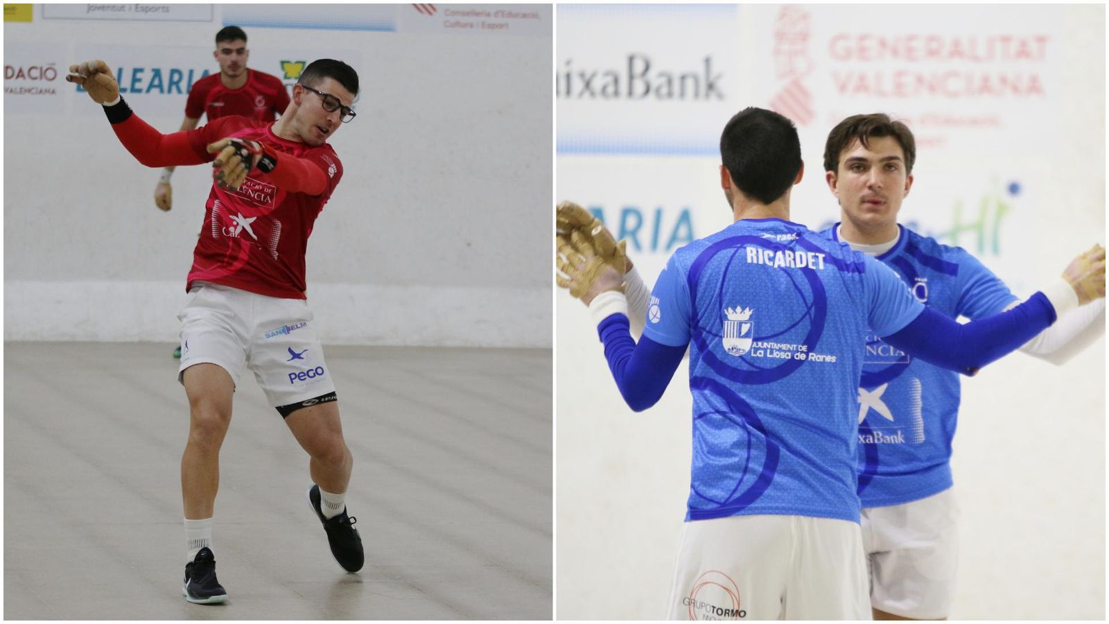 Néstor, de l'equip de Xàbia, i Ricardet i Murcianet, del de la Llosa de Ranes