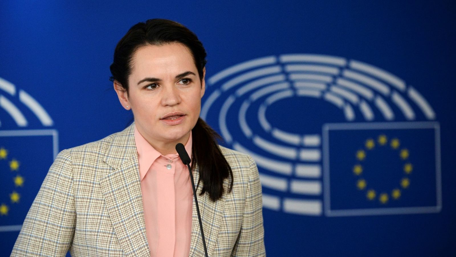 L'opositora bielorussa, Svetlana Tikhanóvskaia, a Brussel·les