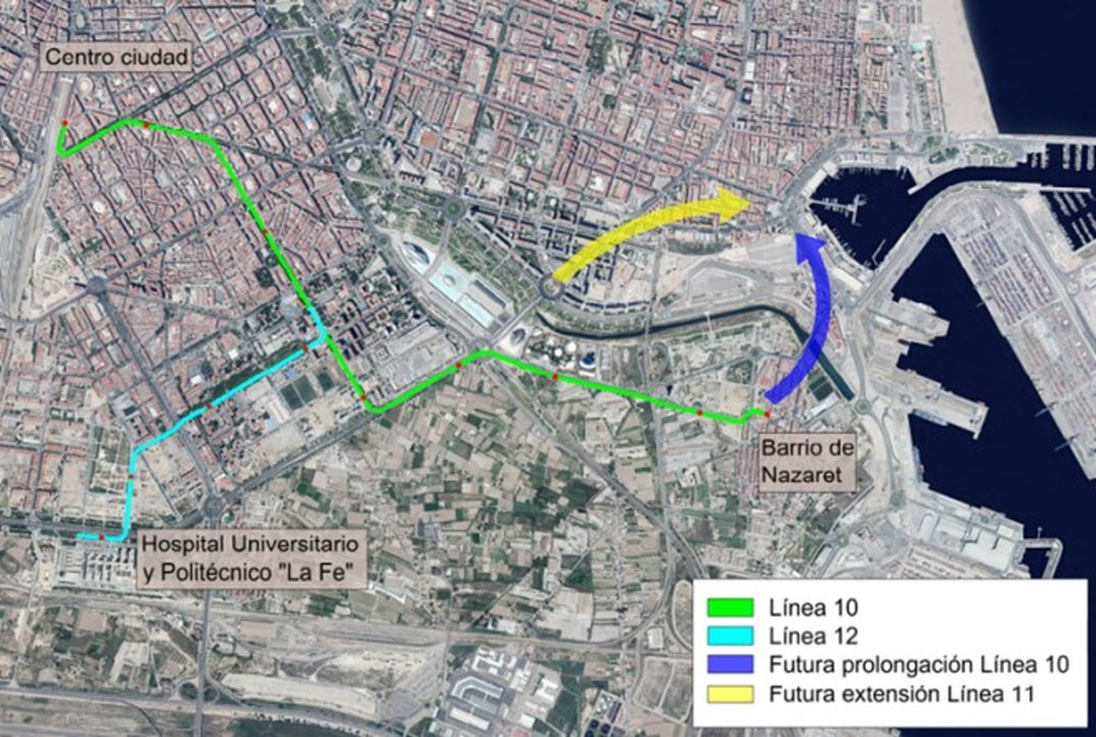 Traçat de les línies de metro a València