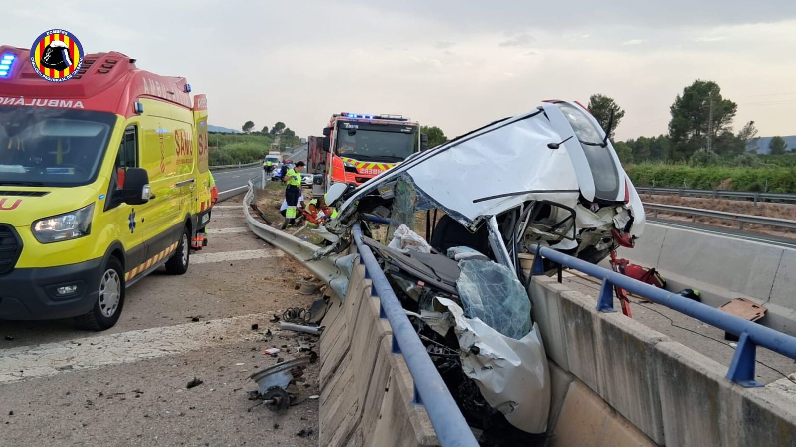 Imatge del cotxe accidentat
