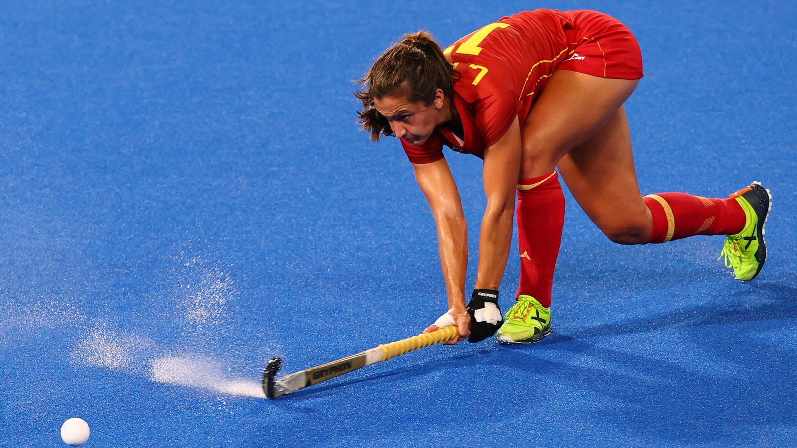 La valenciana Lola Riera, durant el partit contra Gran Bretanya