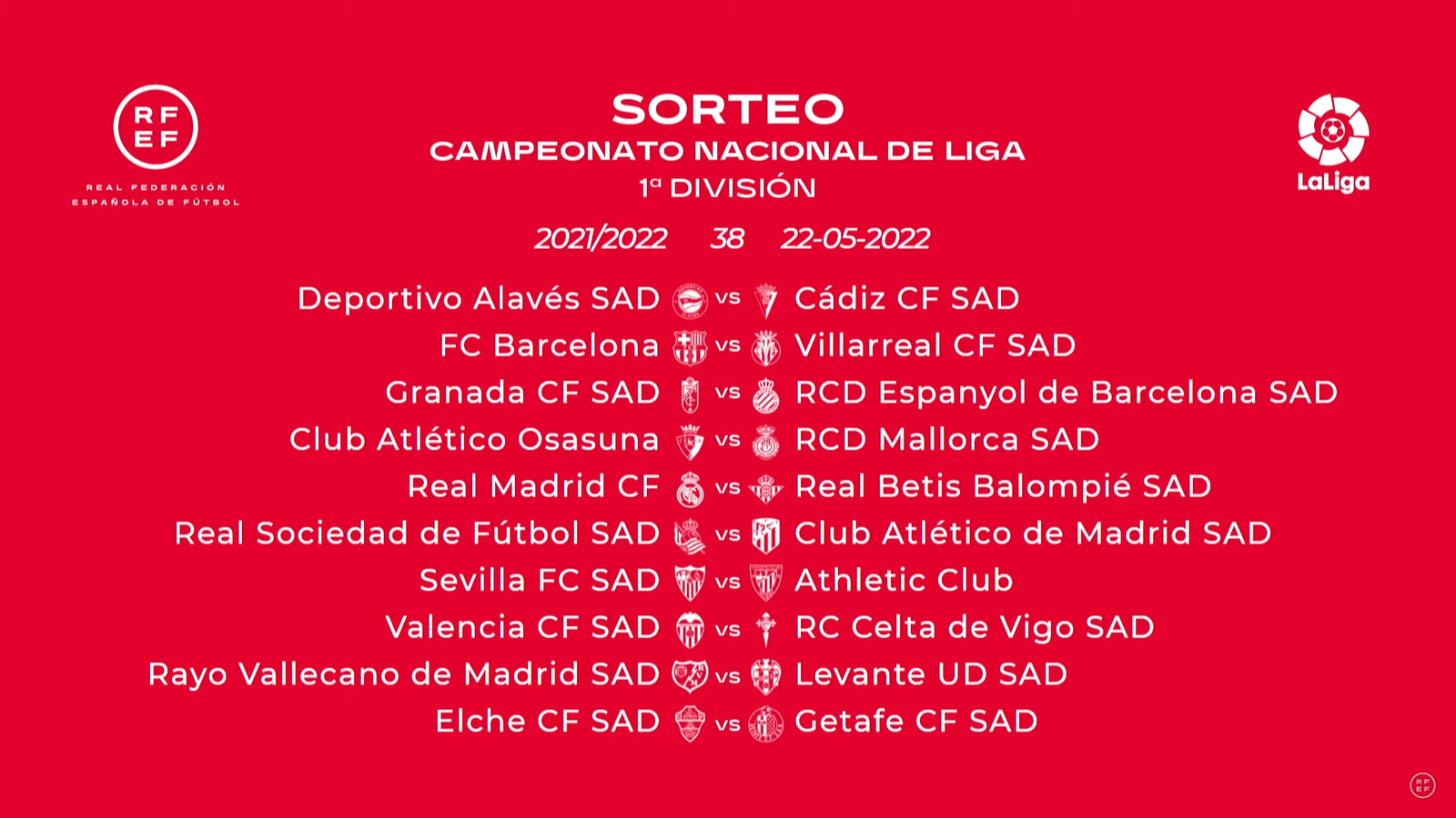 Així serà l'última jornada de lliga