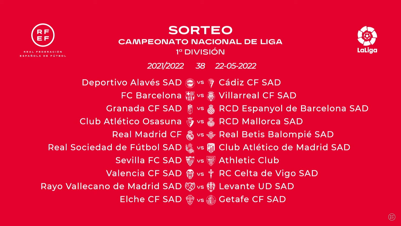 Així serà l'última jornada de lliga