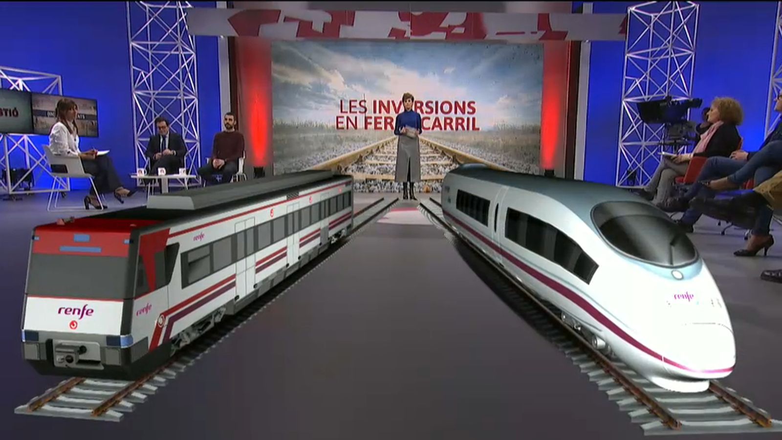 Moment del programa de 'La Qüestió' que va abordar el servei de rodalies i els preus agraris