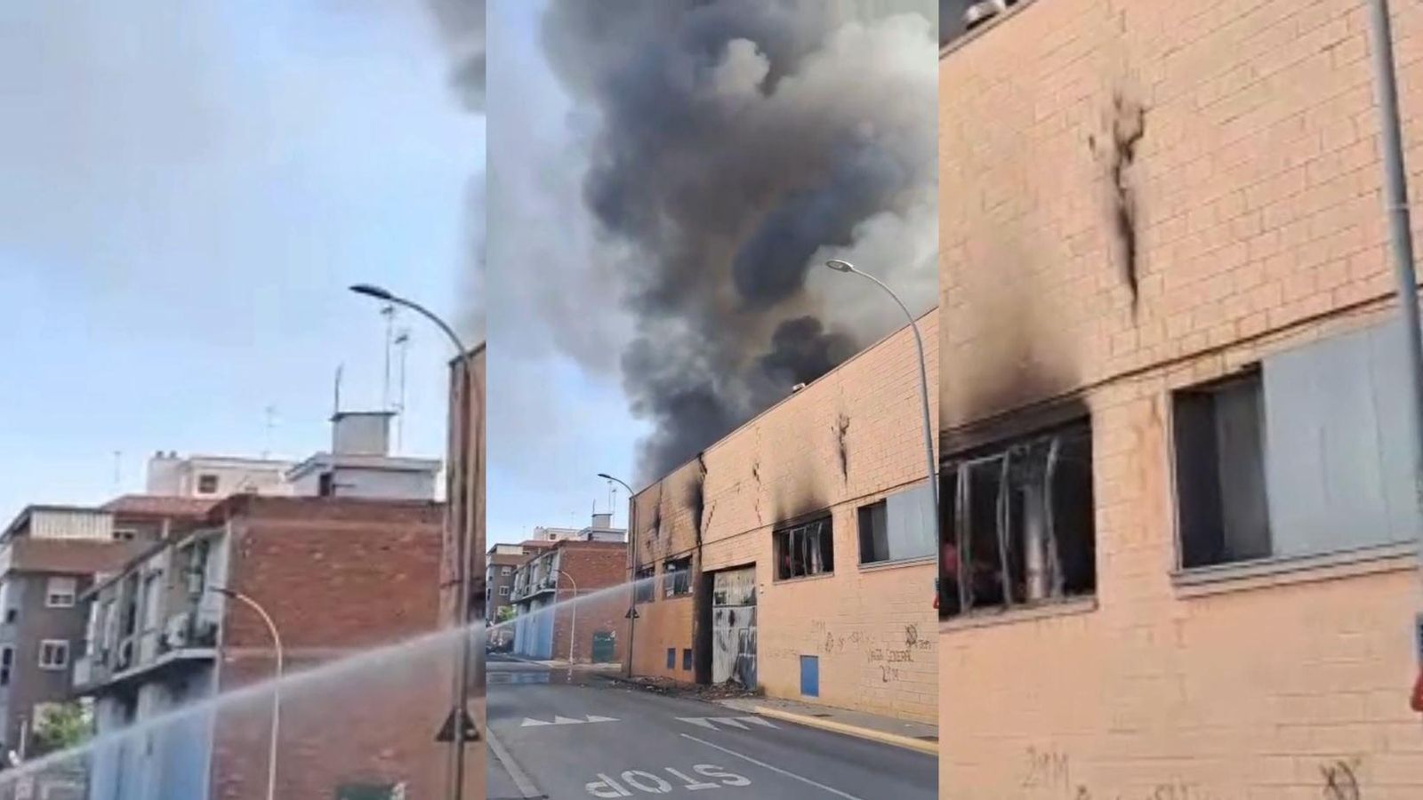 Vídeo de l'incendi en una nau industrial de Bonrepós