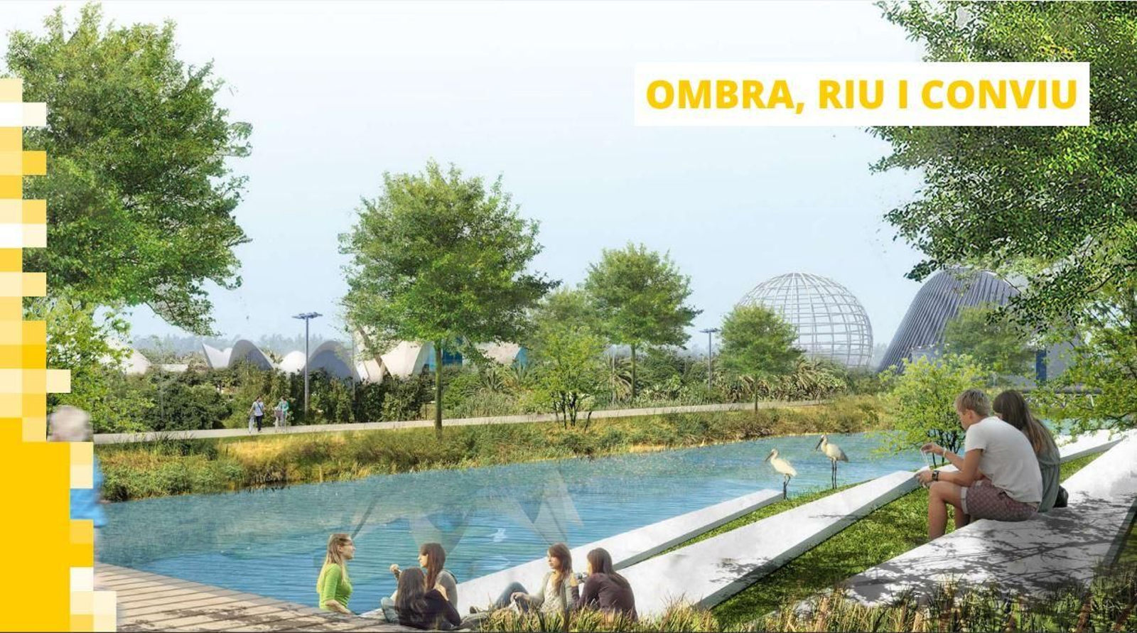 La proposta presentada amb el lema "Ombra, riu i conviu"