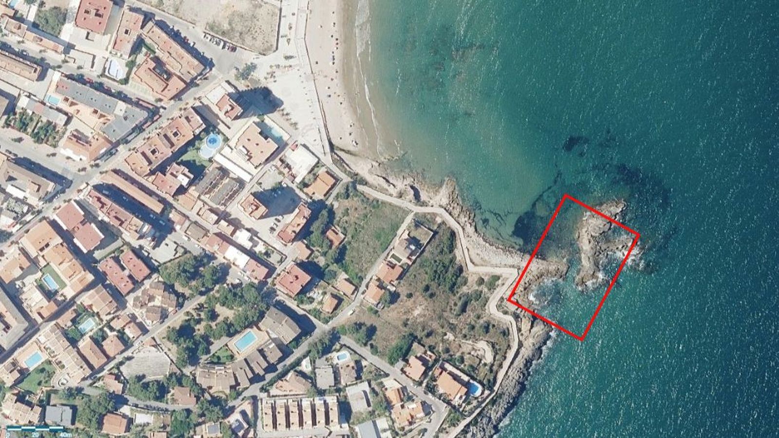 Localització del tram d'actuació segons el projecte de l'Ajuntament d'Orpesa