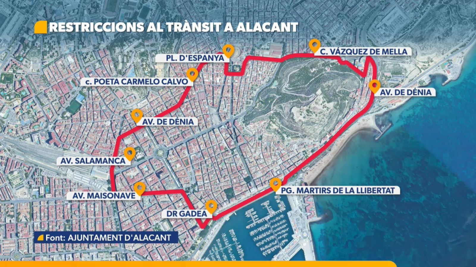 Talls de trànsit amb motiu de les Fogueres de 2026