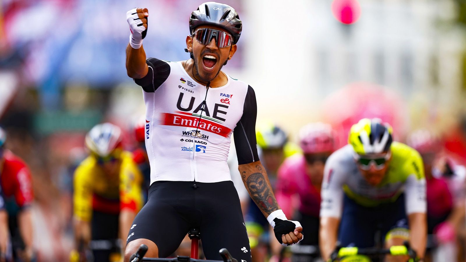 El colombià Molano (UA), en l'arribada a meta