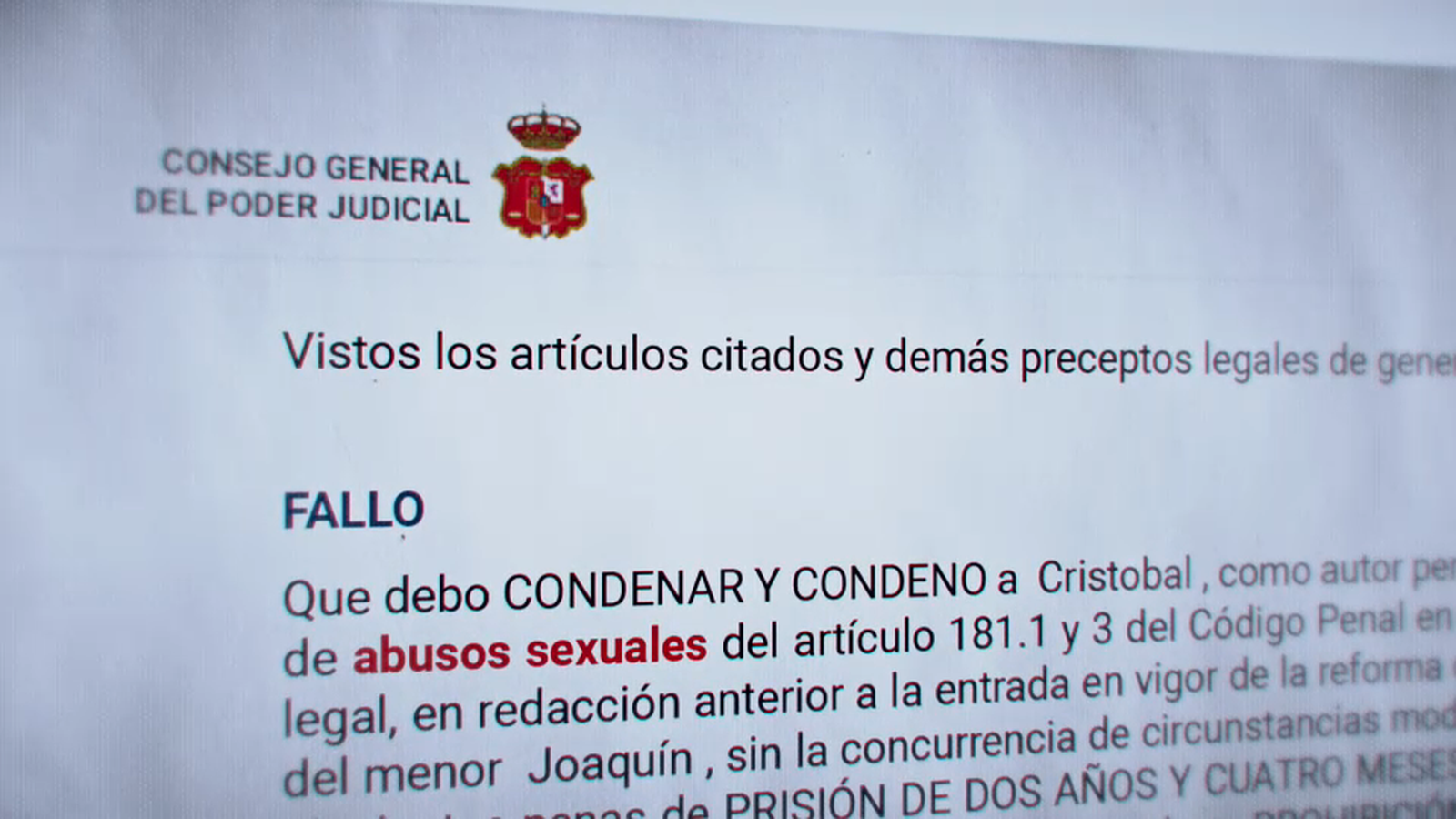 Un extracte de la sentència sobre Pablo Ortega