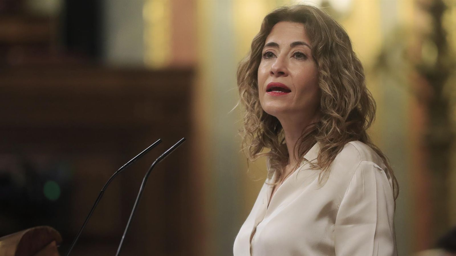 La ministra de Transports, Raquel Sánchez, intervé aquest dijous en el ple del Congrés