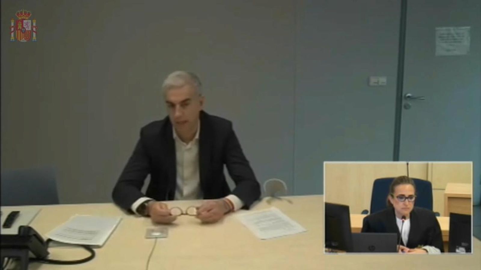 L'exsecretari general del PP, Ricardo Costa, respon per viodeconferència a la fiscal de l'Audiència Nacional
