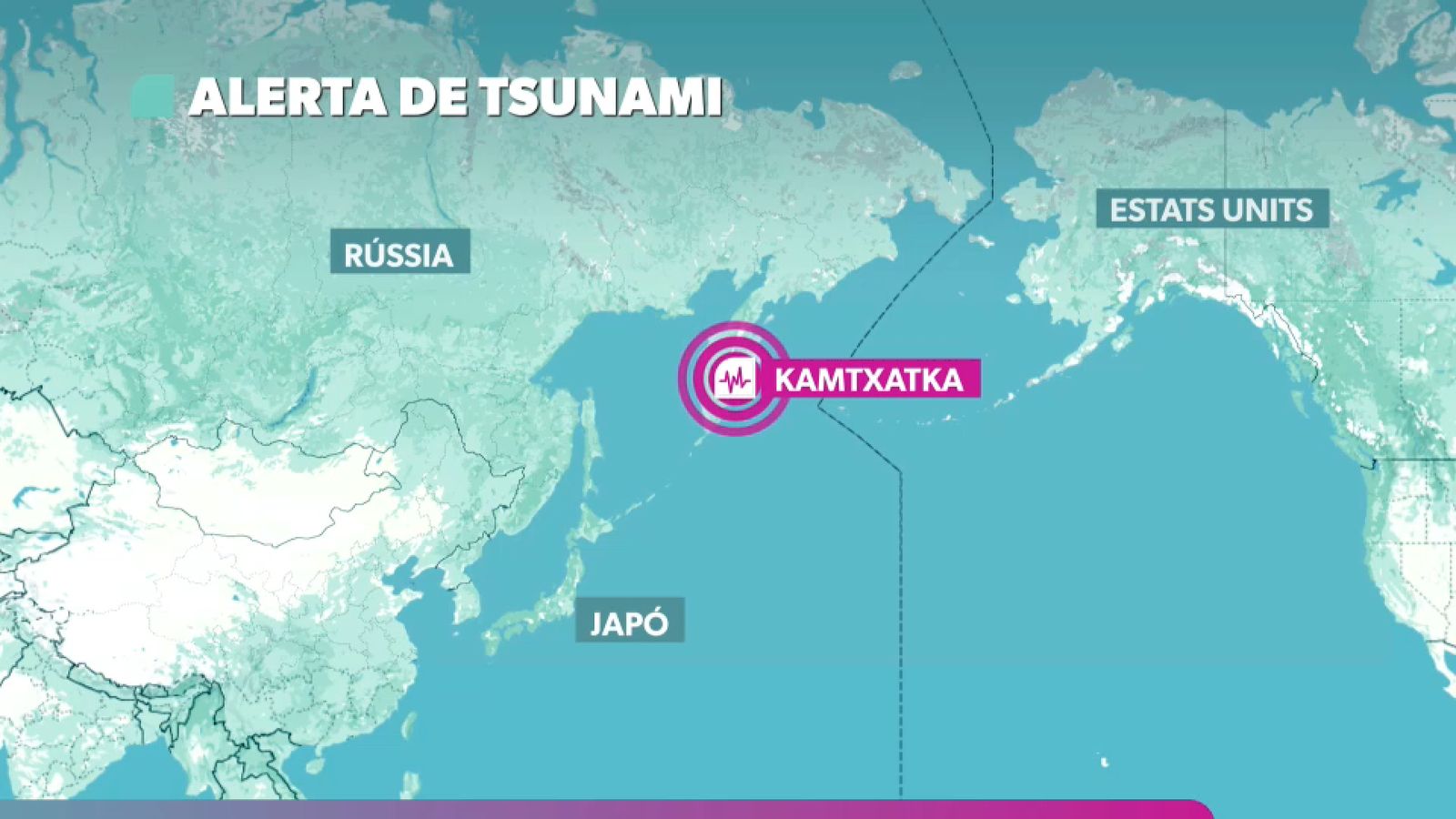 Punt on s'ha localitzat el terratrémol, que ha obligat a activar l'alerta de tsunami en països banyats pel Pacífic