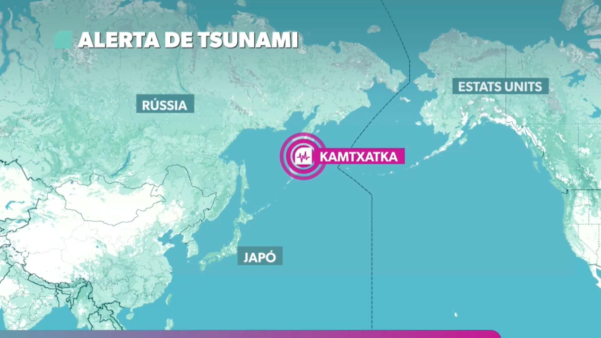 Punt on s'ha localitzat el terratrémol, que ha obligat a activar l'alerta de tsunami en països banyats pel Pacífic