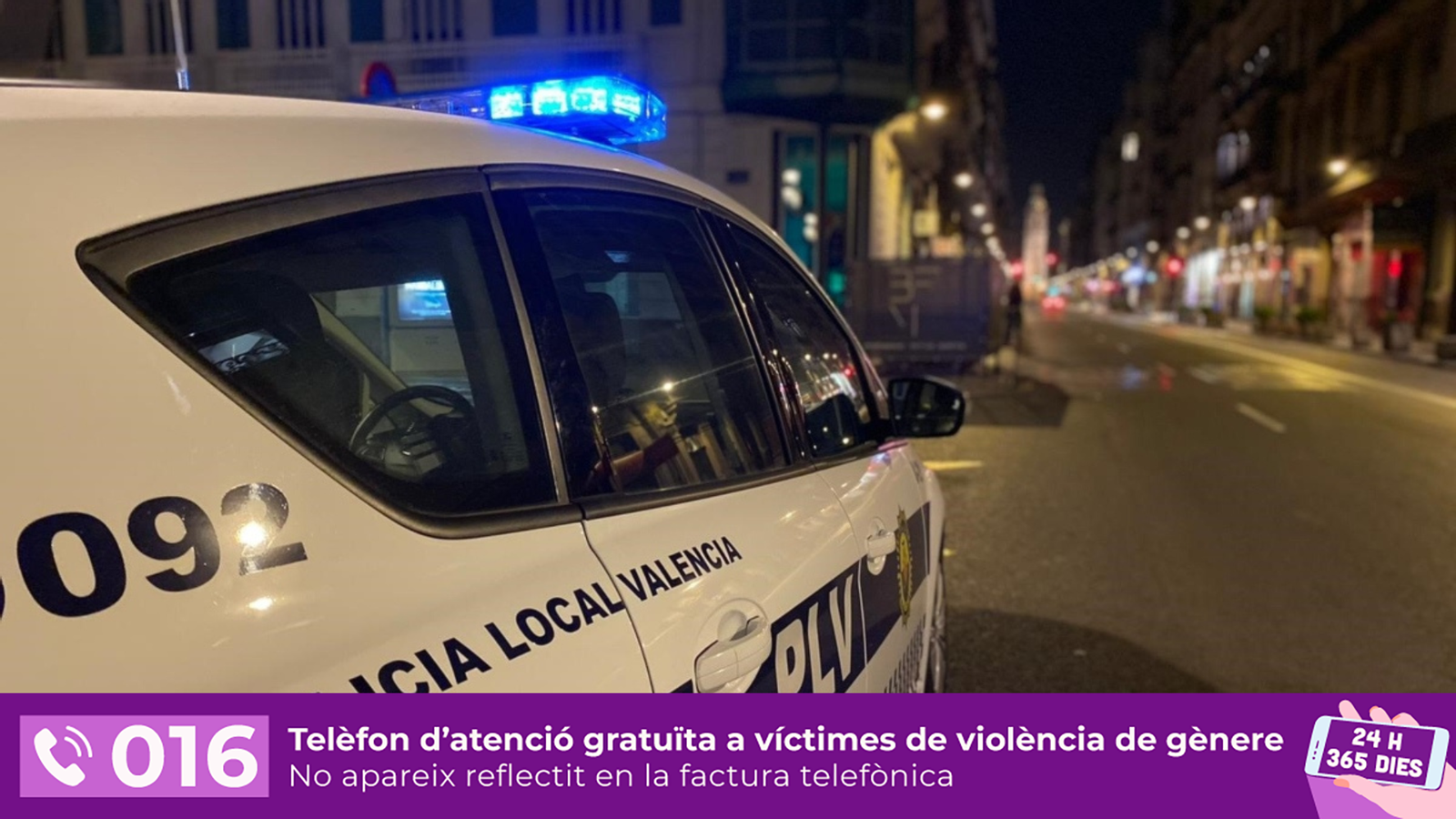 Vehicle de la Policia Local de València en una imatge d'arxiu Vehicle de la Policia Local de València en una imatge d'arxiu