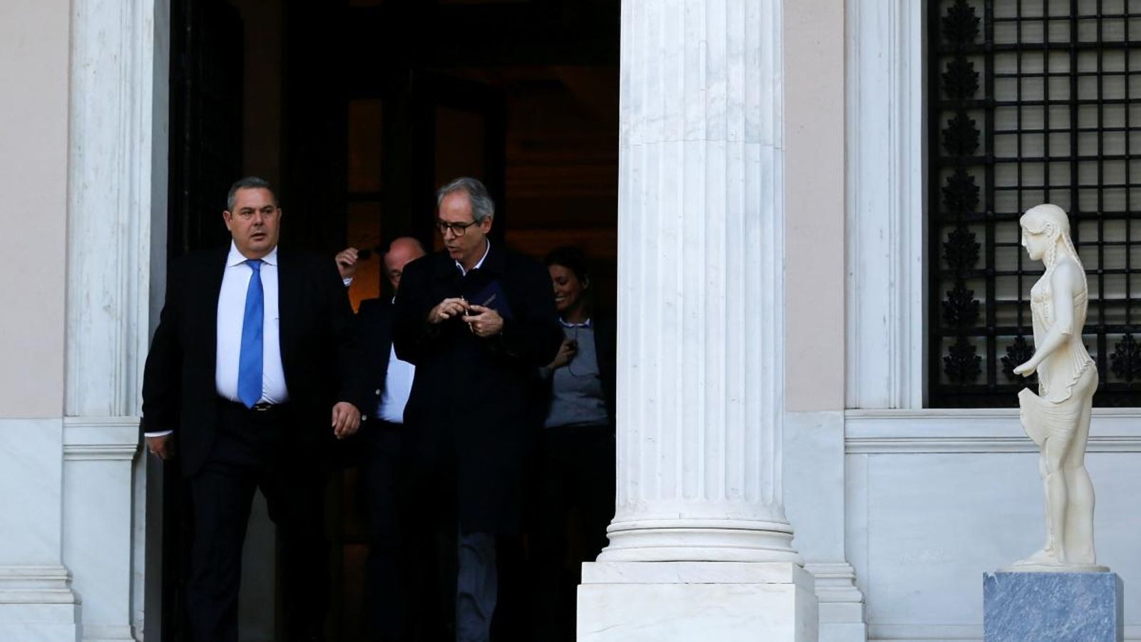 Panos Kammenos després de la reunió amb Alexis Tsipras