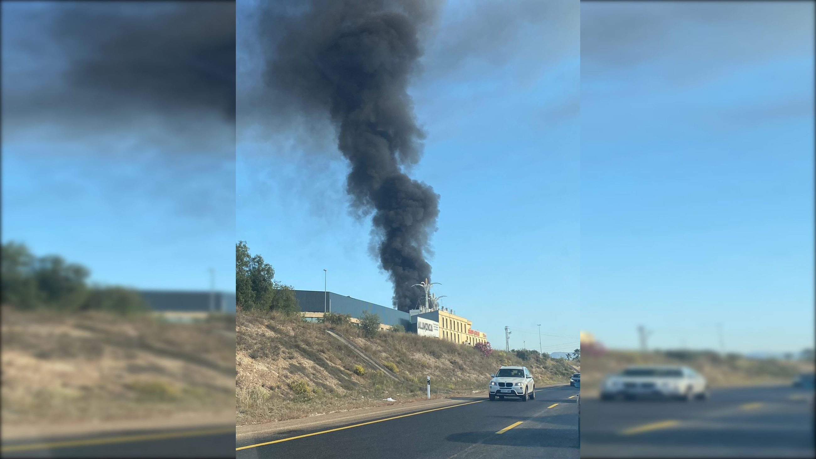 L'incendi ha provocat una columna de fum molt vistosa des de la N-340 L'incendi ha provocat una columna de fum molt vistosa des de la N-340
