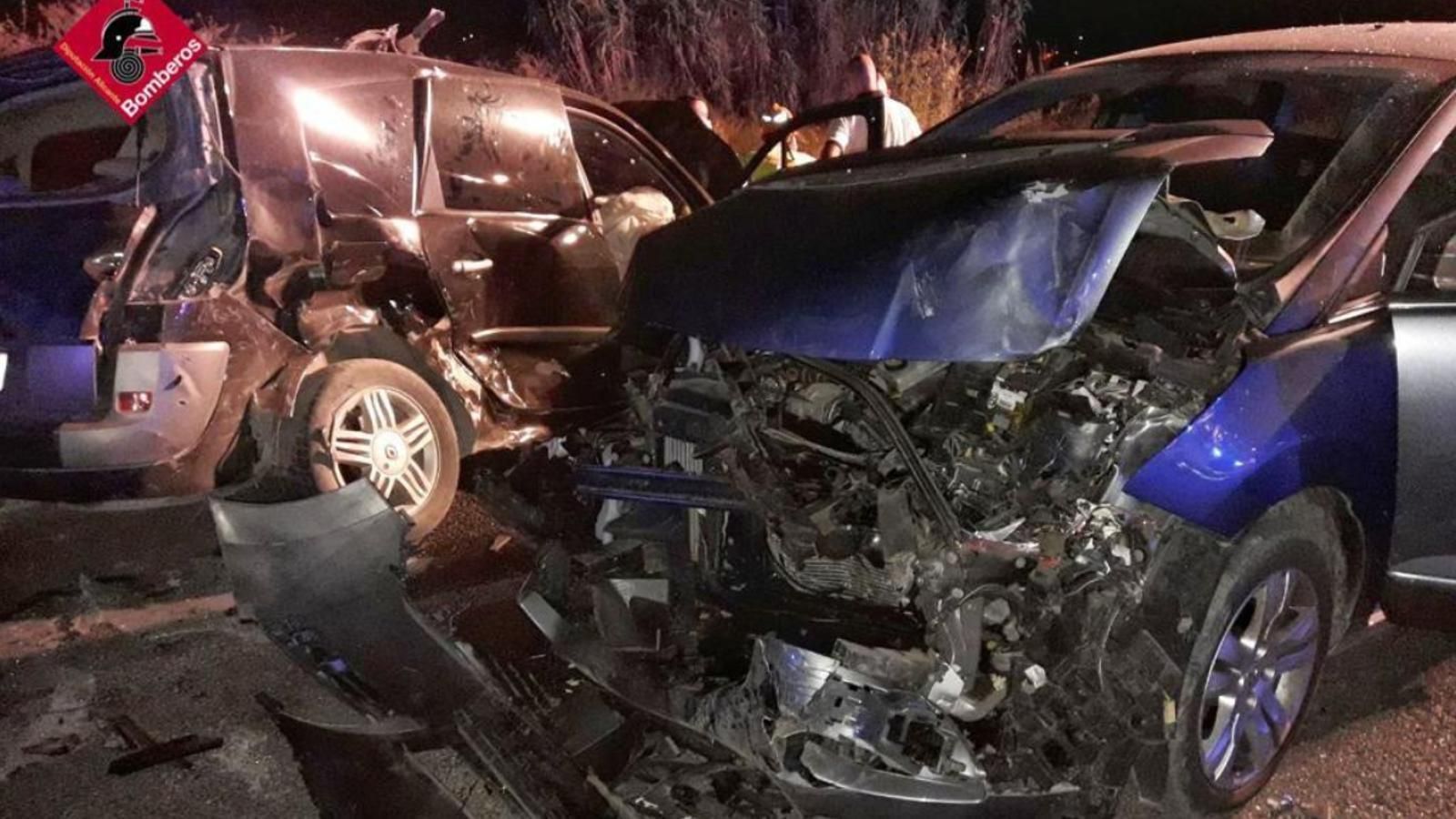 Estat en què van quedar els vehicles implicats en l'accident de Coix